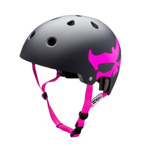 capacete-para-bicicleta-freeride-bmx-marca-kali-modelo-maha-preto-fosco-com-logo-rosa