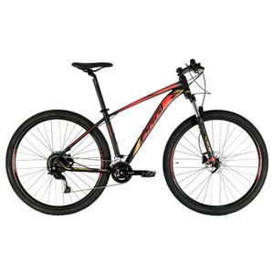 bicicleta-mtb-mountain-bike-oggi-big-wheel-7.0-preto-com-vermelho-e-dourado-conjunto-shimano-alivio-2x9-18-marchas-9v-suspensao-com-trava