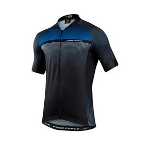 camisa-de-ciclismo-free-force-modelo-bound-preto-com-azul-e-branco-mtb-speed-road-masculina-gola-baixa