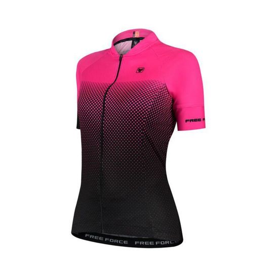 camisa-de-ciclismo-feminina-free-force-preta-com-rosa-comfort-com-ziper-automatico