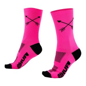 meia-ciclismo-masculina-feminina-hupi-rosa-pink-preto-cano-medio-mtb