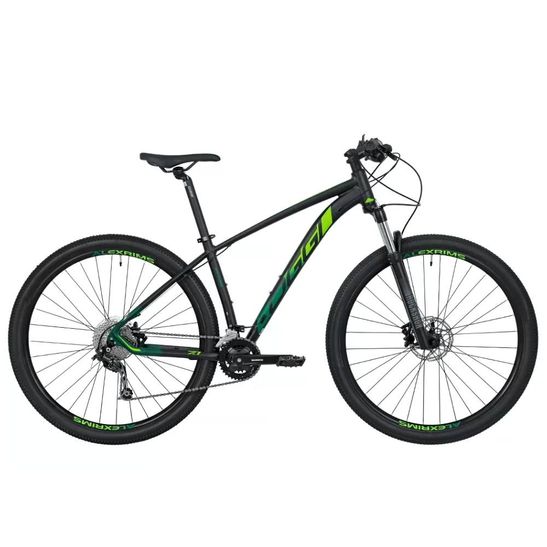 Bicicleta Oggi 7.1 BW (17) Preta com Verde Deore 18V